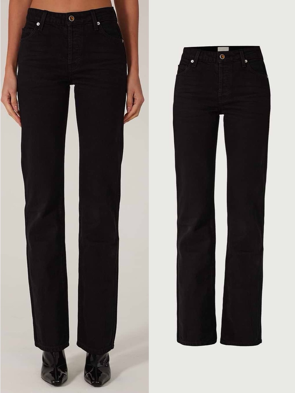 SAME The Perfect Jean Mid Rise Straight Leg in Black